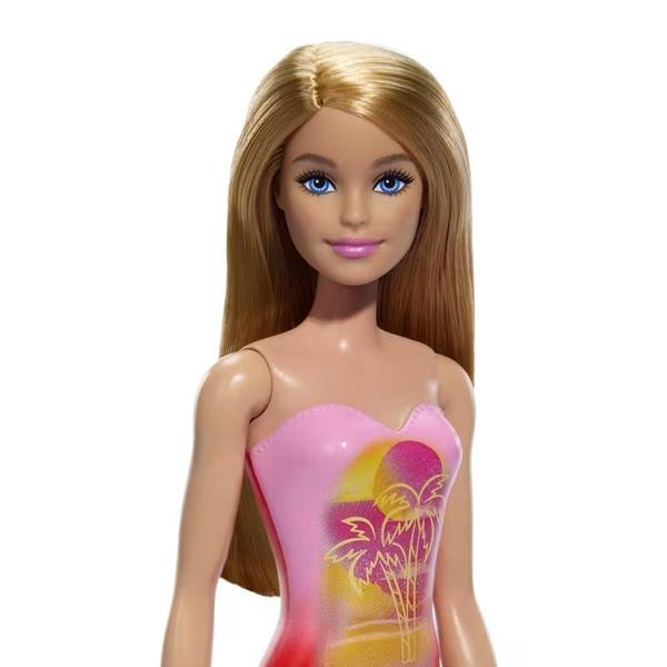 Imagem de Boneca Articulada Barbie Praia Fashion e Beauty Loira Com Maiô Rosa  HXX48