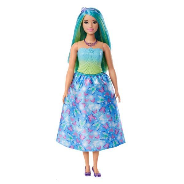 Imagem de Boneca Articulada Barbie Realeza Vestido dos Sonhos Verde Com Saia Estampada Removível - Magia do Arco-Íris - Mattel