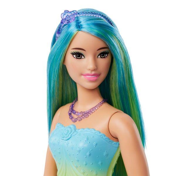 Imagem de Boneca Articulada Barbie Realeza Vestido dos Sonhos Verde Com Saia Estampada Removível - Magia do Arco-Íris - Mattel