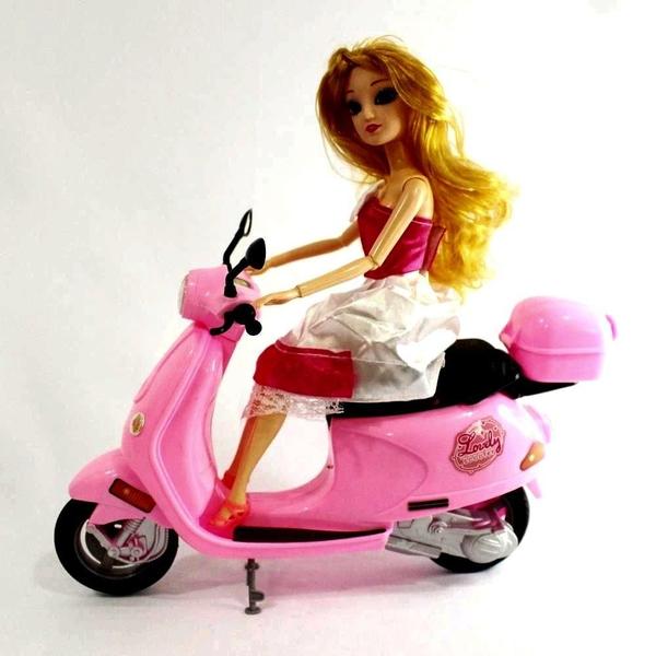 Imagem de Boneca Articulada Com Lambreta Fashion Rosa