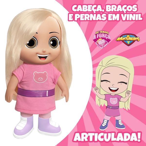 Imagem de Boneca Aventureira Rosa Com 14 Frases Luccas Neto Lançamento