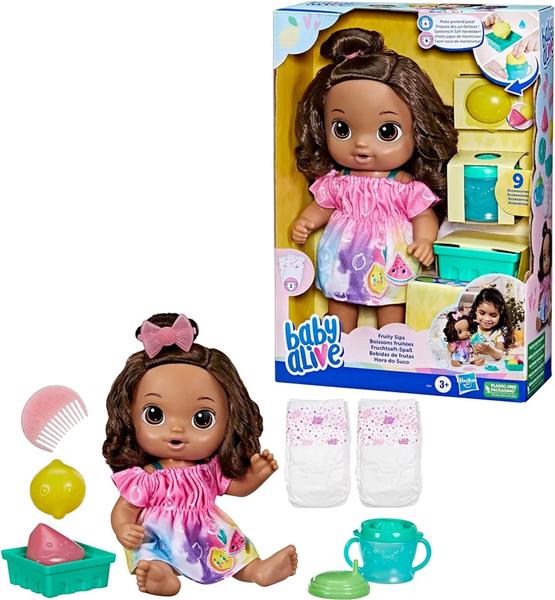 Imagem de Boneca Baby Alive Hora do Suco Morena - com Acessórios Hasbro