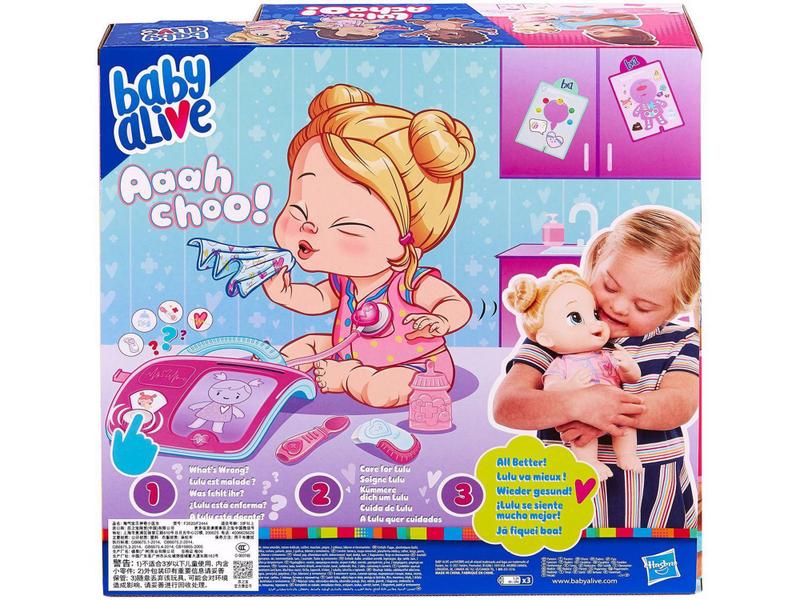 Imagem de Boneca Baby Alive Lulu Achoo Loira com Acessórios - Hasbro