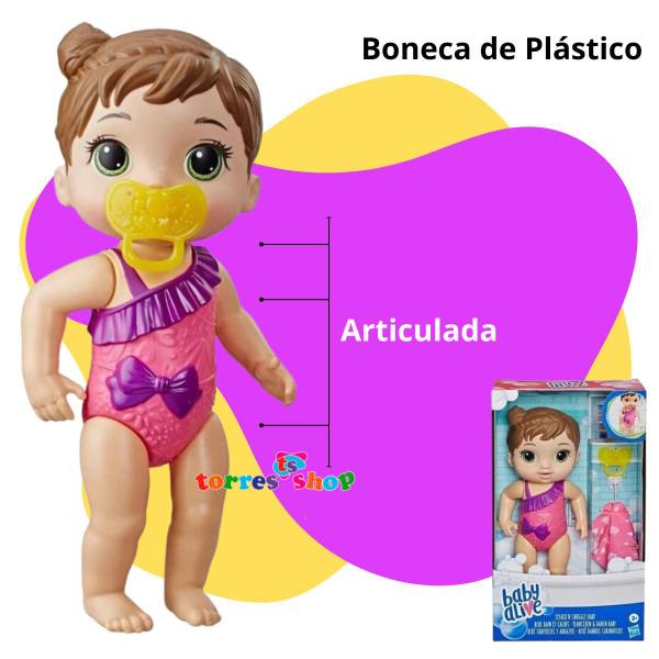 Imagem de Boneca baby Alive Pode Tomar Banho Bebê Articulada Hasbro E8716