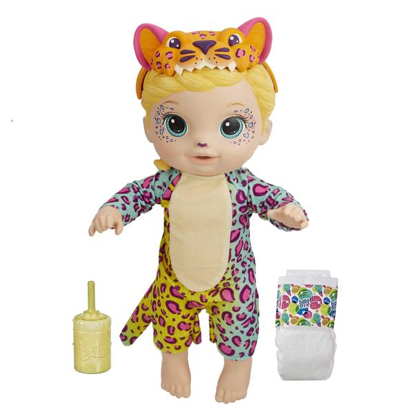 Imagem de Boneca Baby Alive Rainbow Wildcats, leopardo, acessórios, bebidas, molhados, brinquedo de leopardo para crianças de 3 anos ou mais, cabelo loiro