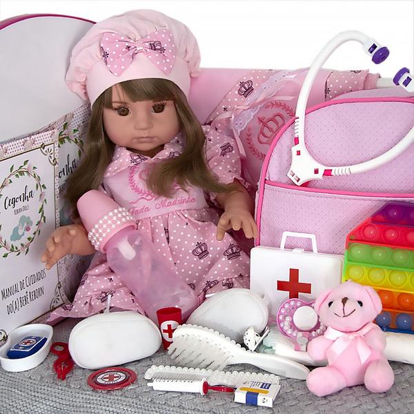 Boneca Baby Alive Realista 100% Silicone Enxoval Completo - Cegonha Reborn Dolls Imagem de Boneca Baby Alive Realista 100% Silicone Enxoval Completo