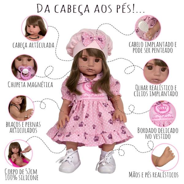 Boneca Baby Alive Realista 100% Silicone Enxoval Completo - Cegonha Reborn Dolls Imagem de Boneca Baby Alive Realista 100% Silicone Enxoval Completo