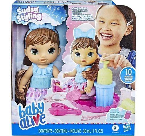 Imagem de Boneca Baby Alive Sudsy Styling Cabelos Castanhos - 30cm