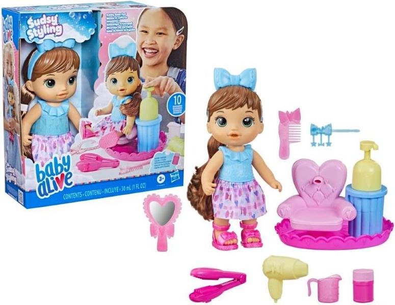 Imagem de Boneca Baby Alive Sudsy Styling Morena Hasbro