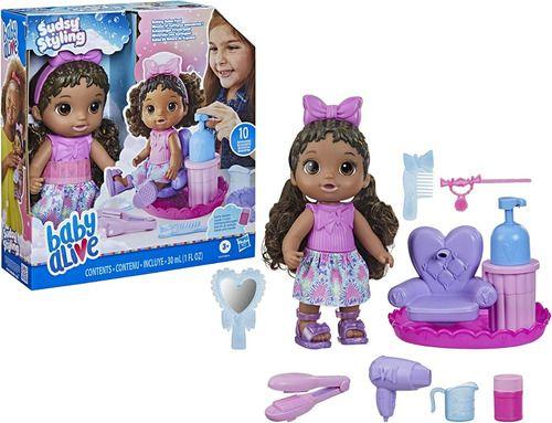 Imagem de Boneca Baby Alive Sudsy Styling Negra F6147 Hasbro 30cm