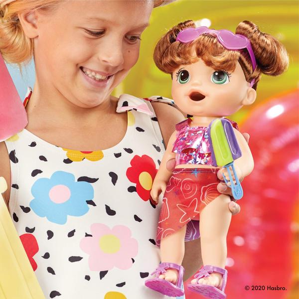 Imagem de Boneca Baby Alive Sunshine, Come e Poops, Baby Doll, Ice Pop, para crianças de 3 anos ou mais, Cabelo Castanho