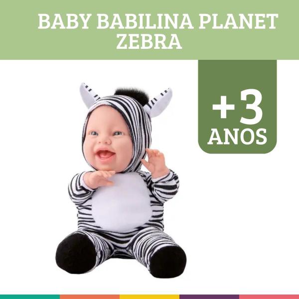 Imagem de Boneca Baby Babilina Planet Zebra Roupa Bichinho - Bambola