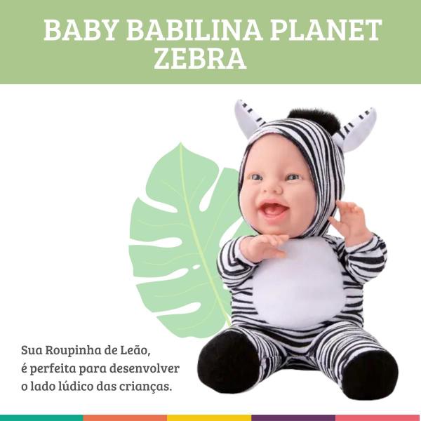 Imagem de Boneca Baby Babilina Planet Zebra Roupa Bichinho - Bambola