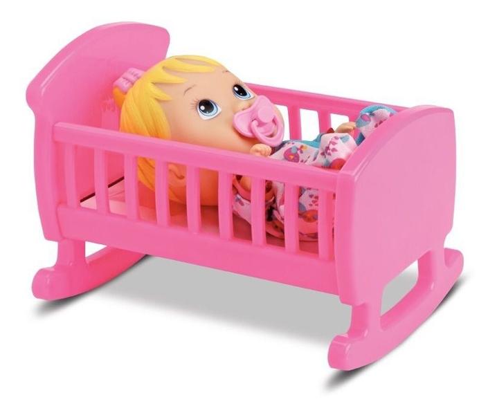 Boneca Baby Bebê Little Dolls Alive Bercinho - Divertoys Imagem de Boneca Baby Bebê Little Dolls Alive Bercinho - Divertoys