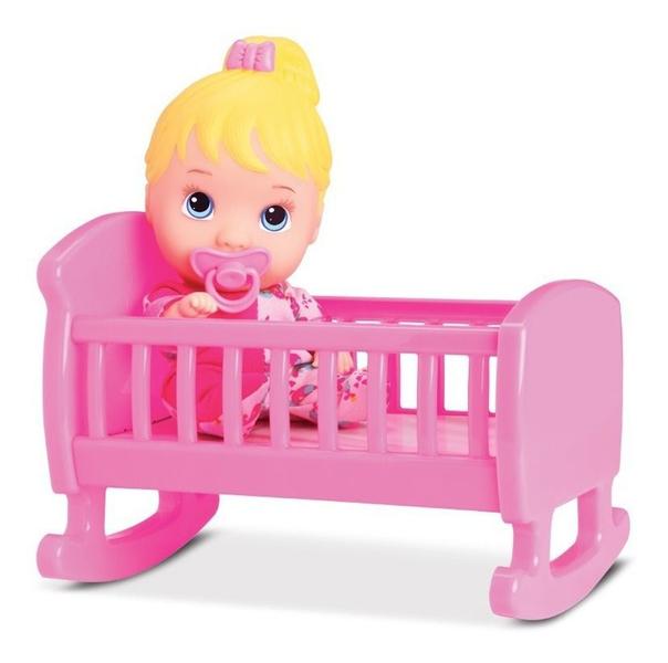 Boneca Baby Bebê Little Dolls Alive Bercinho - Divertoys Imagem de Boneca Baby Bebê Little Dolls Alive Bercinho - Divertoys