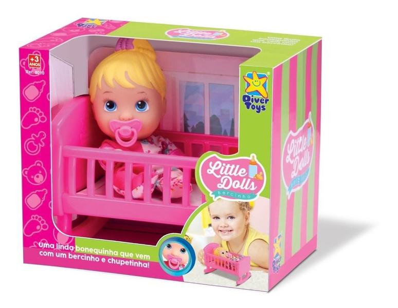 Boneca Baby Bebê Little Dolls Alive Bercinho - Divertoys Imagem de Boneca Baby Bebê Little Dolls Alive Bercinho - Divertoys