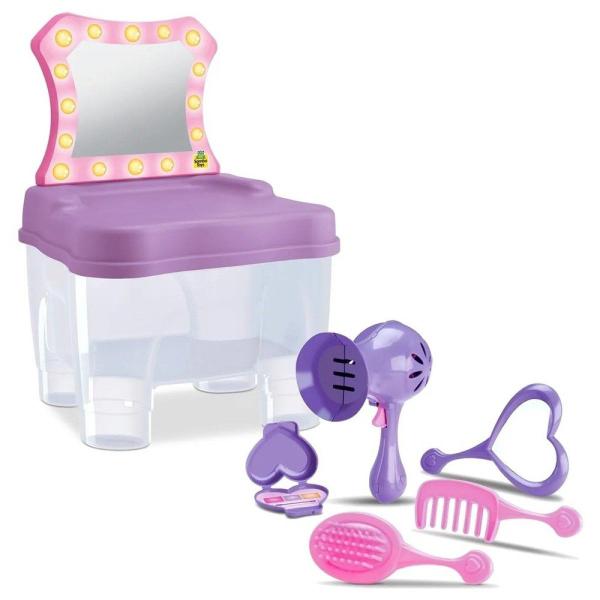 Imagem de Boneca Baby Bebê Loira Rose Ring + Kit Acessórios Maquiagem