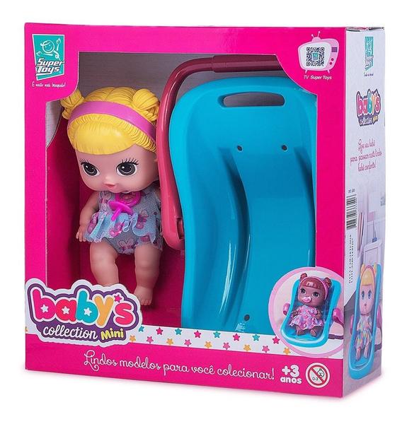 Imagem de Boneca Baby Collection Alive Com Bebê Conforto Collection Todas Cores - Supertoys