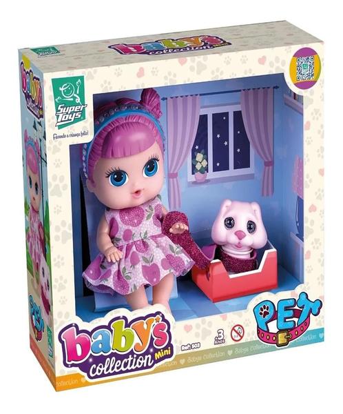 Imagem de Boneca Baby Collection Alive com Mini Cachorrinho Supertoys