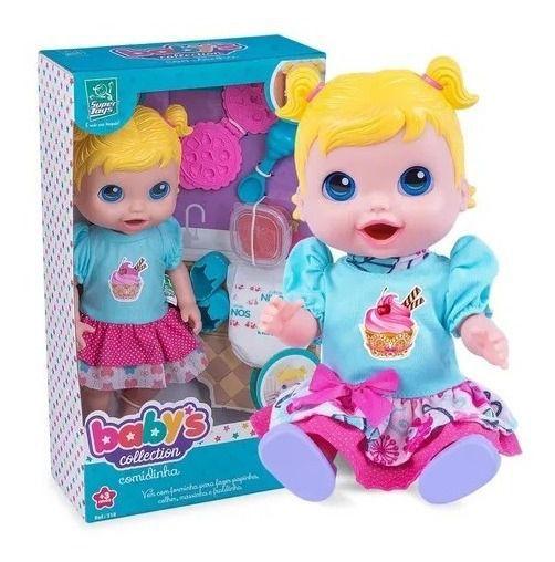 Imagem de Boneca Baby Collection Alive Comidinha Come e Faz Caquinha Menina - Supertoys