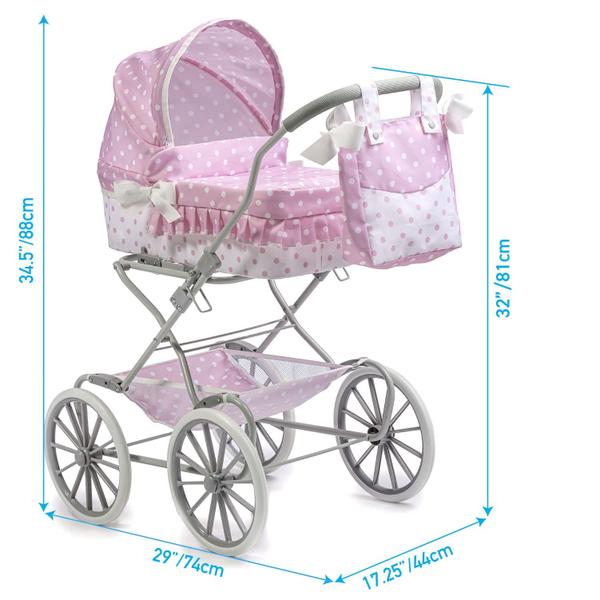 Imagem de Boneca Baby Doll Pram JC Toys Berenguer Boutique Royal Pink 3 anos ou mais