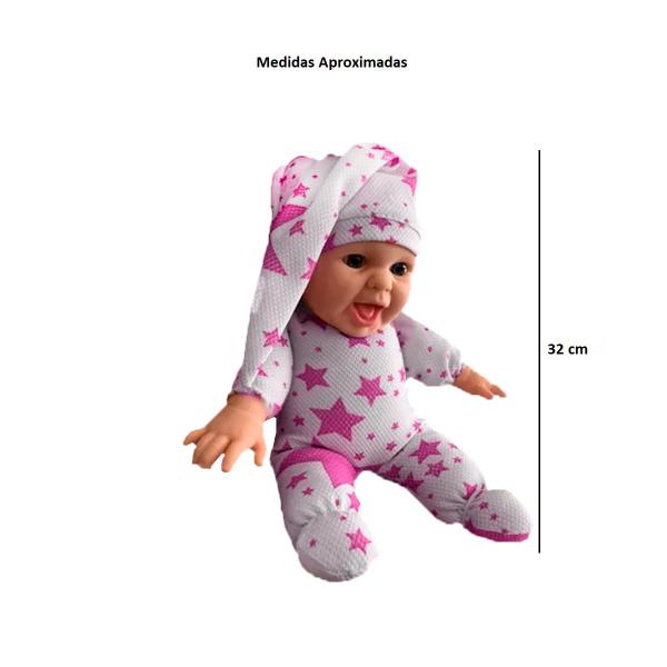 Imagem de Boneca Baby Fofura Com Touca Vinil 32cm 2587 - Cotiplás