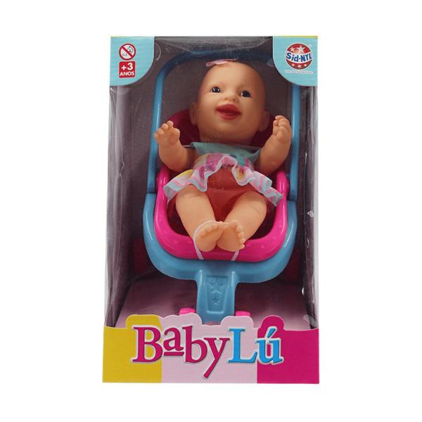 Imagem de Boneca Baby Lú Passeio No Carrinho Vestido Rosa Sid Nyl 1381