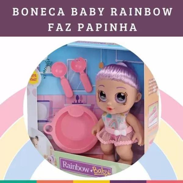 Imagem de Boneca Baby Rainbow Papinha 20cm Bambola