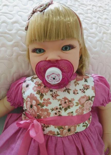 Imagem de Boneca Baby Reborn Loira -Bebe Real Chora + Kit Chupeta