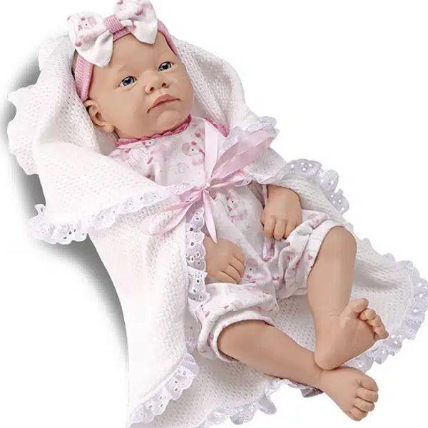 Boneca Baby Reborn Premium Menina Com Roupas Em Vinil Grande 40cm ORiginal - bambola Imagem de Boneca Baby Reborn Premium Menina Com Roupas Em Vinil Grande 40cm ORiginal