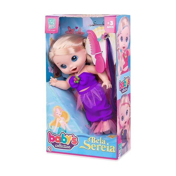 Imagem de Boneca Baby's Collection Bela Sereia Roxa 404 - Super Toys