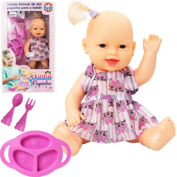 Imagem de Boneca Baby Tekinha Papinha Com Pratinho E Talheres