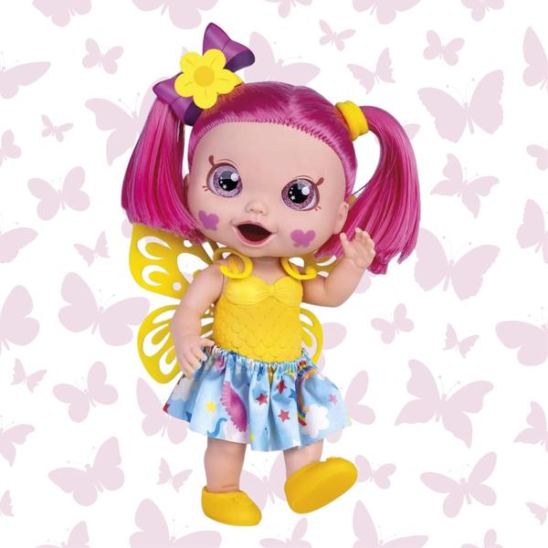 Imagem de Boneca Babys Collection Butterfly Cabelo Colorido Sortida e Unitária Super Toys - 513