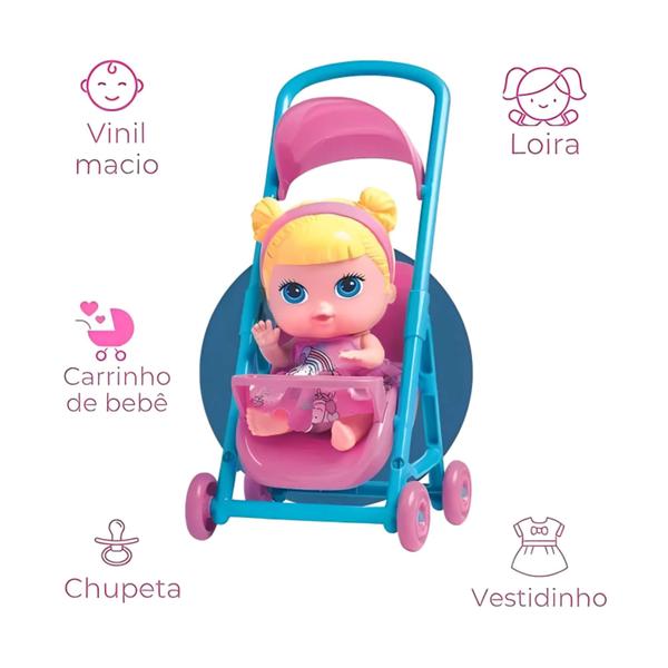 Imagem de Boneca Babys Collection Mini Carrinho Super Toys - 338