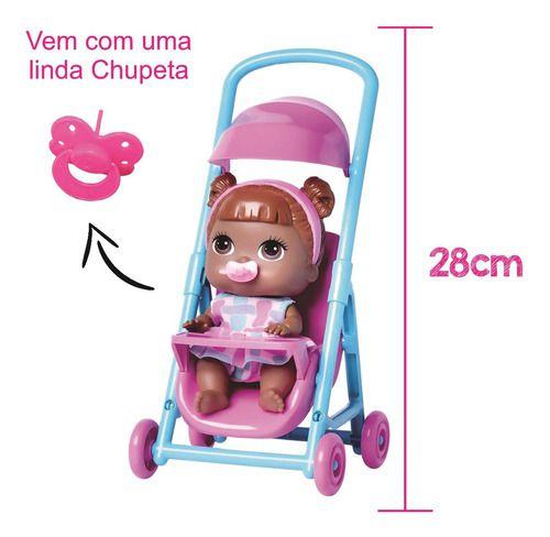 Imagem de Boneca Babys Collection Mini Com Carrinho Passeio Super Toys