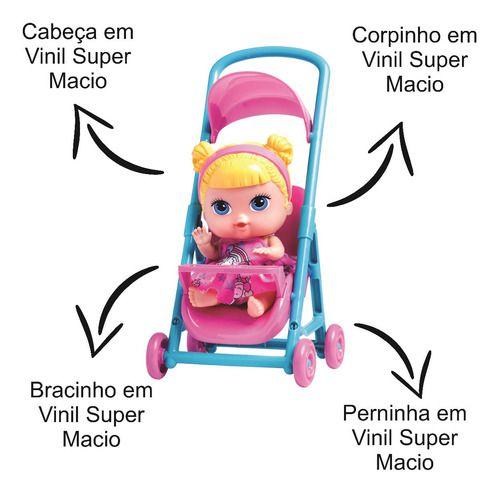 Imagem de Boneca Babys Collection Mini Com Carrinho Passeio Super Toys