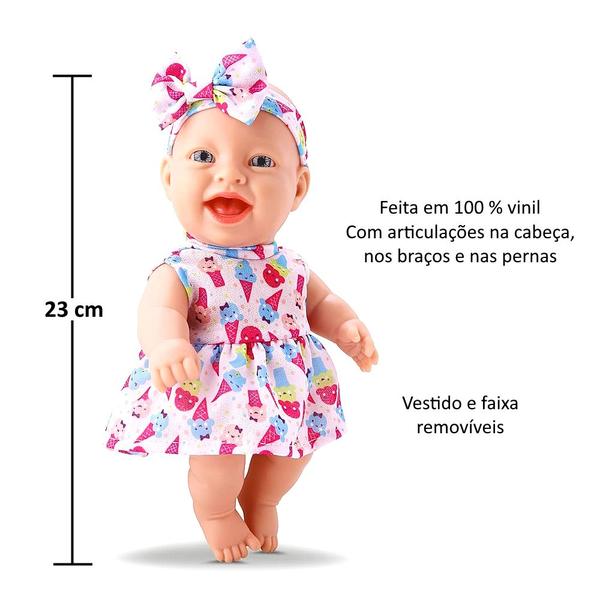 Imagem de Boneca Bambolinha Bebê Reborn 23cm em Vinil Presente Meninas Bambola Original