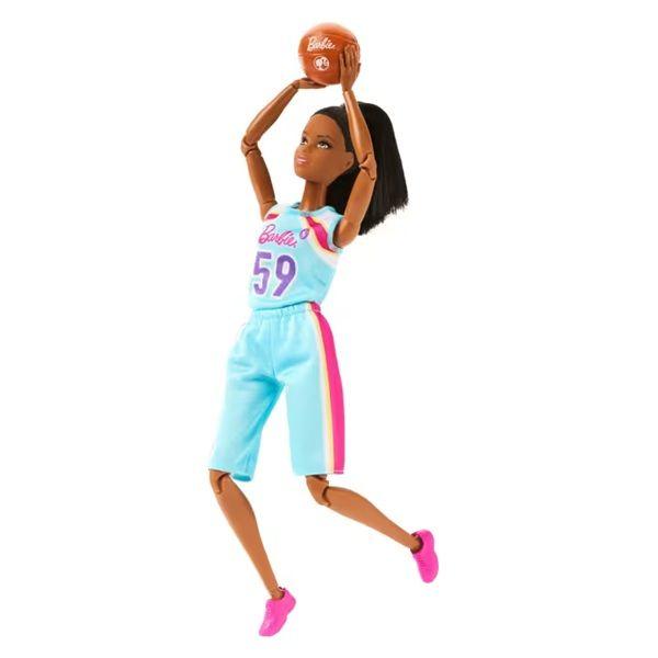 Imagem de Boneca Barbie Articulada Feita Para Mexer Jogadora de Basquete Negra  Edição Barbie Esportes  Mattel  HKT74