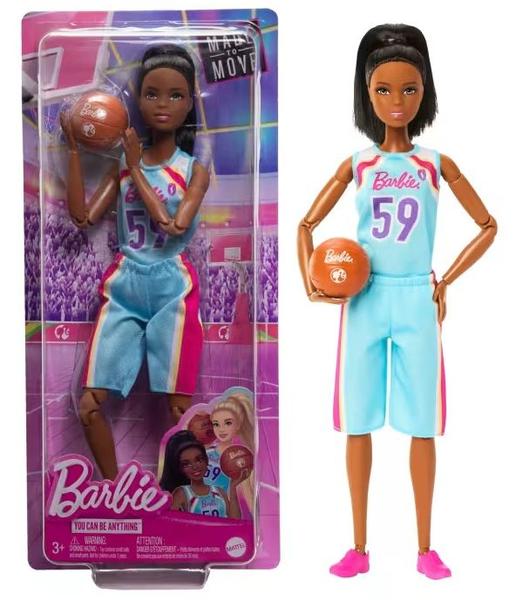 Imagem de Boneca Barbie Articulada Feita Para Mexer Jogadora de Basquete Negra  Edição Barbie Esportes  Mattel  HKT74