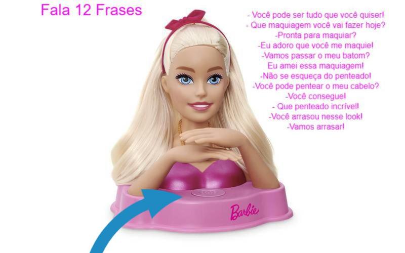 Imagem de Boneca Barbie Busto Fala 12 Frases com Acessórios Brinquedo 1291 Mattel Original