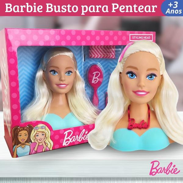 Imagem de Boneca Barbie Busto p/ Pentear Pupee Cabeleireira Mattel