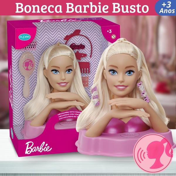 Imagem de Boneca Barbie Busto Styling Head 12 Frases + Salão d Beleza