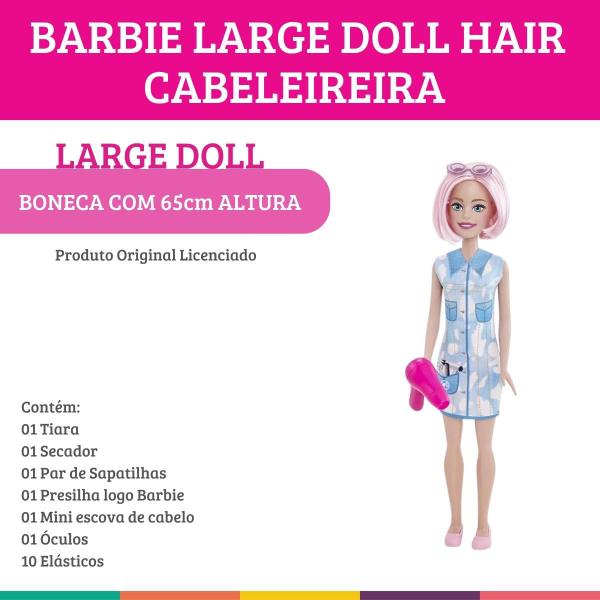 Imagem de Boneca Barbie Cabeleireira Large Doll 65cm Original Pupee