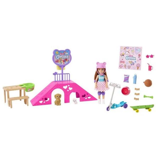 Imagem de Boneca Barbie Chelsea Articulada com Acessórios Pista de Patinação Mattel - HJY35