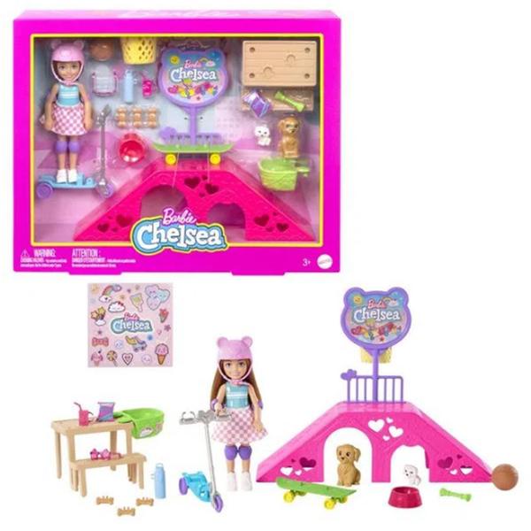 Imagem de Boneca Barbie Chelsea Articulada com Acessórios Pista de Patinação Mattel - HJY35