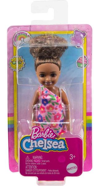 Boneca Barbie Chelsea Brunette, cabelo encaracolado com vestido e sapatos Imagem de Boneca Barbie Chelsea Brunette, cabelo encaracolado com vestido e sapatos