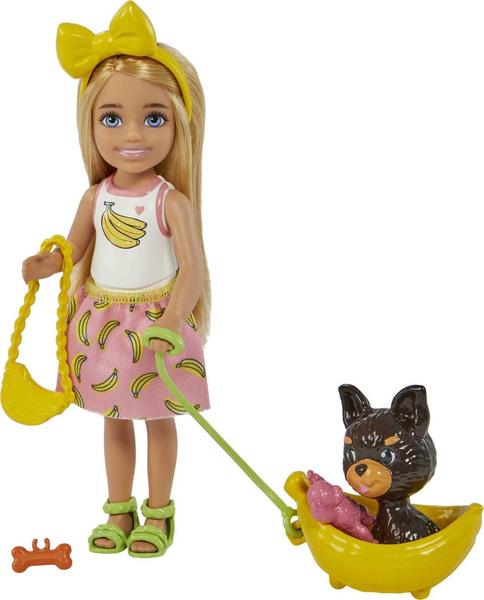 Imagem de Boneca Barbie Chelsea com acessórios, loira com saia banana