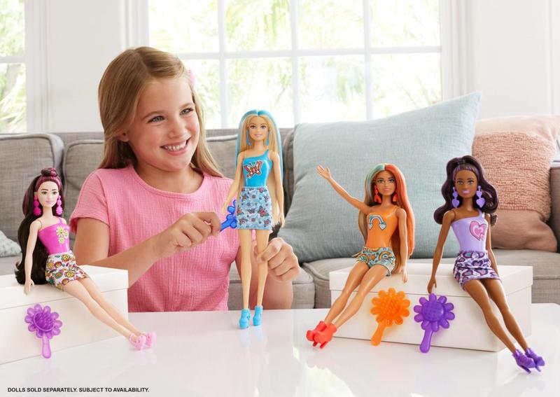 Imagem de Boneca Barbie Color Reveal com 6 surpresas, tema Rainbow 1960