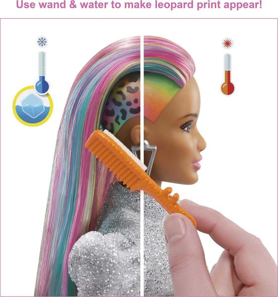 Imagem de Boneca Barbie com Cabelo de Mudança de Cor, Acessórios de Cabelo e Moda - 16 Itens