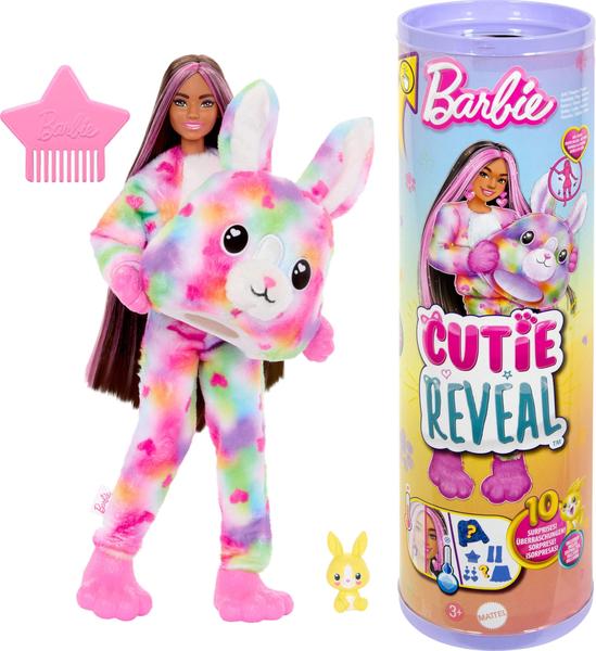 Imagem de Boneca Barbie Cutie Reveal Color Dream com fantasia de coelho